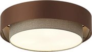 Moderné stropné svietidlo tmavý bronz s farbou taupe 50cm 3-svetlá - Drum Duo