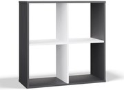 Regál Malax 2x2 74 cm antracit/biely