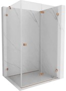 Mexen Lunar-F, skopný sprchový kút pravý 95 x 80 cm, 8mm číre sklo, profil medená matná, 836-095-080-65-00-P