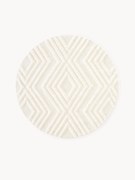 Okrúhly bavlnený koberec's reliéfnou štruktúrou Ziggy
