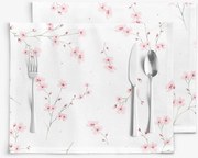 Goldea prestieranie na stôl 100% bavlnené plátno - kvitnúce sakury - sada 2ks 30 x 40 cm