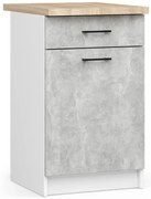 Spodná kuchynská skrinka s doskou OLIWIA S50 SZ1 biela / betón