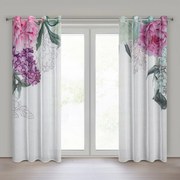 ZÁVES NA KRÚŽKOCH ISA, SADA 2KS 140X260 CM KVETY