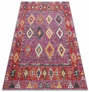 Koberec MUNDO D7701 romby, boho outdoor ružový / béžový