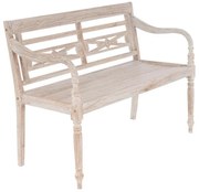 Divero 71854 Dvojmiestna lavica - 119 cm, teak, biela shabby