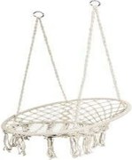 Závesné kreslo so strapcami béžove 10368