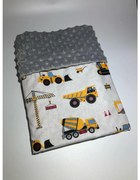 Deka Nákladné Vozidlá/minky sivá 60x70 cm – detská deka do kočíka s motívom áut