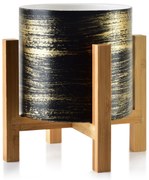 Keramický kvetináč na stojane Ava čierno-zlatý