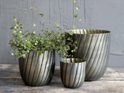 3ks bronzový antik obal na kvetináč Planter - Ø 15*16cm