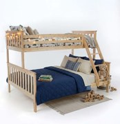 Poschodová rozložiteľná posteľ, prírodná borovica, LUINI