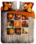 Gipetex Natural Dream 3D talianská obliečka 100% bavlna Canella pomaranč & klinčeky - 220x200 / 2x70x90 cm