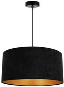 Závesné svietidlo Mediolan, 1x čierne/zlaté textilné tienidlo, (fi 44cm)