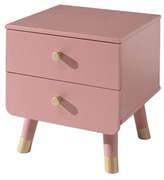 Ružový detský nočný stolík z borovicového dreva Vipack Billy