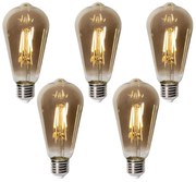 Sada 5 stmievateľných LED žiaroviek E27 ST64 dymové sklo 5W 450 lm 2700K