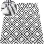 TZ Biely vzorovaný koberec shaggy Decor Cube Rozmer: 160x200 cm