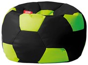 Sedací vak lopta ekokoža čierno-limetkový