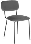 Jedálenská stolička LOUIS zamatová, čierna / grafitová