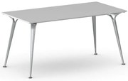 Rokovací kancelársky stôl PRIMO ALFA, 160x80 cm, sivostrieborná podnož, sivá