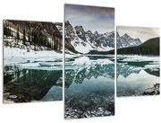 Obraz - jazero v zime (90x60 cm)