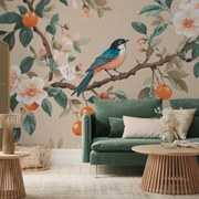 Fototapeta - Vtáčiky na pomarančovníku (147x102 cm)