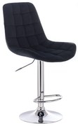 LuxuryForm DESIGN Barová stolička PARIS VELUR na striebornom tanieri - čierna