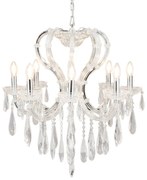 Kovový biely krištáľový luster Ø70*78