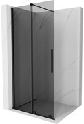 Mexen Velar, sprchová zástena s posuvnými dverami Walk-in 70 x 200 cm, 8mm šedé sklo, čierna matná, 871-070-000-43-70