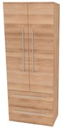 Mereo Bino, kúpeľňová skrinka vysoká 163 cm, dvojitá, Multidecor, Dub Riviera mountain, MER-CN699DMON