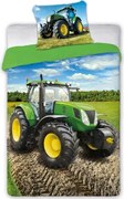 Detské bavlnené obliečky ZELENÝ TRAKTOR 006 - 140x200 cm