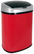 Bezdoteku Bezdotykový odpadkový kôš červený nerezový hranatý senzorový 38 L