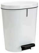 Denox Oval pedálový odpadkový kôš 25 l, plast, biely, 25 l