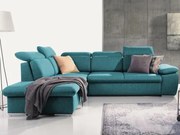 Rohová sedačka Aldon, petrolejová štruktúrovaná látka, ľavý roh%