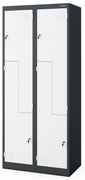 Kovová skriňa typu "L" JULIA, 800 x 1850 x 450 mm, antracitovo-biela