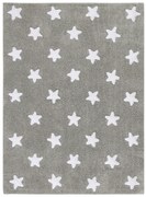 Ručne tkaný kusový koberec Stars Grey-White, 120x160, šedá, detská izba, Lorena Canals