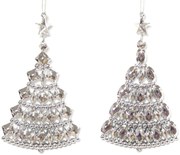 Strieborné vianočné stromčeky 14cm 2ks