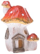 Keramický svietnik Muchotrávkový domček, 9,2 x 12,1 x 7,8 cm