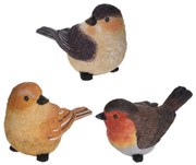 Záhradná figúrka z polistone Little Birds, sada 3ks, 9 cm, viacfarebná