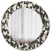 Abstraktná typografia Okrúhle dekoračné zrkadlo