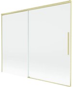 Mexen Rox, 2-krídlová posuvná vaňová zástena 190 x 150 cm, 8mm číre sklo, zlatý matný profil, 8C9-190-001-55-00