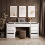 PISACÍ STÔL JULIETTA BIELY LESKLÝ