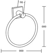 Mexen príslušenstvo, RUFO držiak na uteráky Ring, zlatá, 7050932-50
