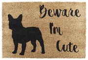 Rohožka z kokosového vlákna 40x60 cm Beware I'm Cute French Bulldog – Artsy Doormats