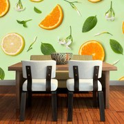 Sablio Tapeta Citrus a květ - 125x75 cm