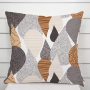 Biante Bavlnená obliečka na vankúš Sandra SA-507 Hnedo-sivé kvapky s ornamentami 30 x 50 cm