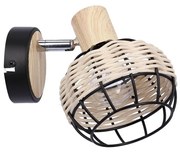 Nástenné bodové svietidlo TAJGA 1xE14/40W/230V ratan/čierna