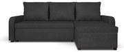 Rohová sedacia súprava s funkciou spania PARIS Čierna