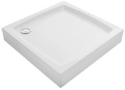 Laveo Desna, štvorcová akrylátová sprchová vanička 80x80x16 cm, biela, LAV-JBD_686K