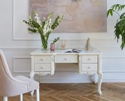 Stolík Paris, s 5 šuflíkmi, 140x80, krémová