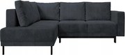 Rohová sedacia súprava Rodriguez (L) (tmavosivá čierna)