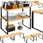 Súprava 2 ks kuchynských políc GINGER čierna/hnedá